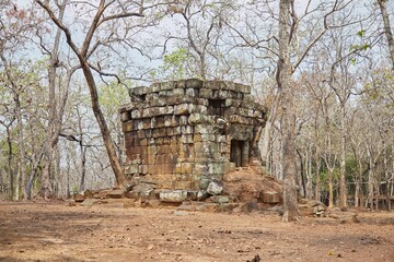 Prasat Damrei in the ancient Khmer capital of Koh Ker in Cambodia