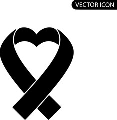 Elegant red heart ribbon symbolizing love and health awareness campaigns