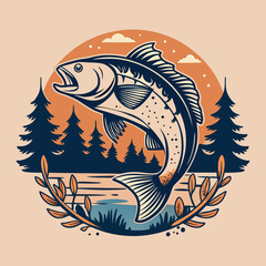 Leaping Trout at Sunset