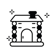 A captivating landscape design of snow house, hand drawn icon