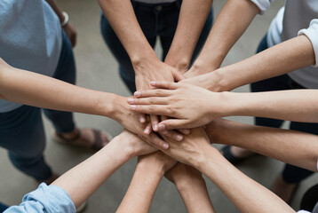 Group of people hands together