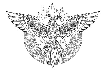 Obraz premium Phoenix of Fire – Sacred Rebirth Mythological Bird