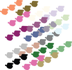 A detailed vector asset featuring an array of scattered