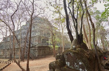 Prasat Thom at the ancient Khmer capital of Koh Ker, known for its unique pyramid