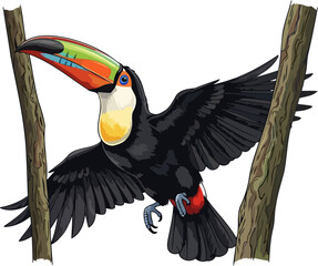 Obraz premium jungles herald vibrant feathers announce natures exotic grandeur aloft, isolated on transparent background