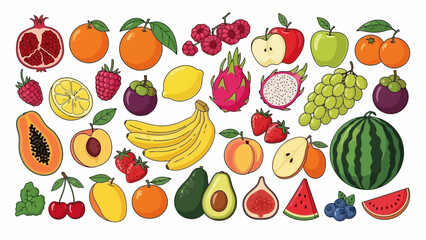 Colorful Array of Fresh, Delicious Fruits A Vibrant Illustration of Healthy Eating and Nutrition