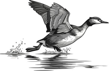 dynamic departure avian power unleashed as waterfowl embraces the sky, isolated on transparent background