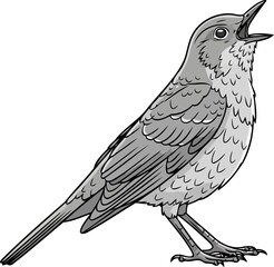 Fototapeta premium melody in monochrome iconic avian silhouette for serene brand storytelling, isolated on transparent background