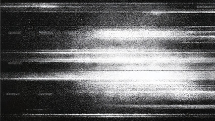 Abstract black and white digital screen static noise with vintage grunge texture background displaying horizontal scan lines