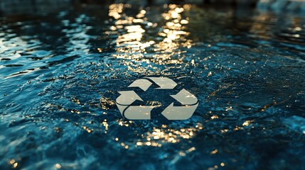 Water recycling symbol sunset pool conservation