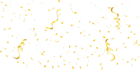 Golden confetti background pattern &ndash; celebration party glitter confetti overlay for festive decoration, luxury gold falling confetti design isolated on white