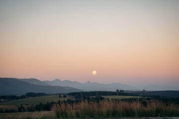 moon rise over the mountains