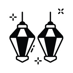 Creatively designed trendy glyph icon of christmas lantern