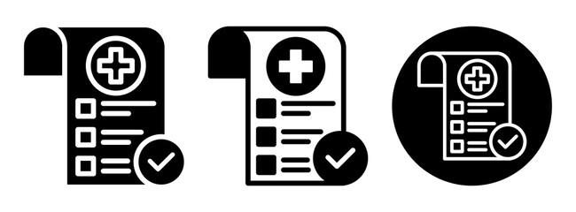 Medical Report Icon Collection Glyph & Mixed Style