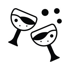 Look at this captivating glyph icon of cheers glasses