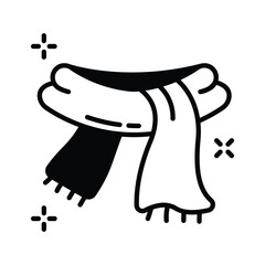 Warm winter scarf in festive Christmas, ready to use premium vector