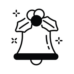 Grab this amazing glyph icon of christmas bell, ready to use vector