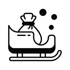 Take your hands on this amazing glyph icon of santa sleigh