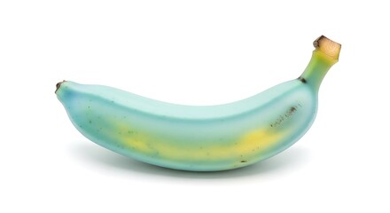 Unique Blue and Yellow Banana on White Background