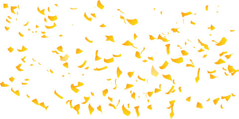 Fototapeta premium Golden confetti background pattern – celebration party glitter confetti overlay for festive decoration, luxury gold falling confetti design isolated on white