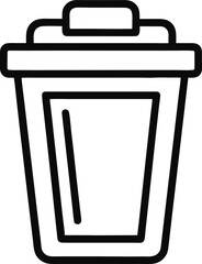 Clean outline trash bin icon for waste management and recycling