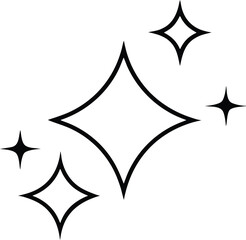 Fototapeta premium Simple sparkle star icon set for design projects