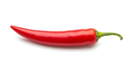 Vibrant Red Chili Pepper on White Background
