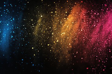Grainy gradient background yellow orange blue pink abstract glowing color wave black dark backdrop
