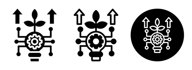 Technology Growth Icon Collection Glyph & Mixed Style