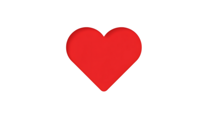 Red Heart Shape isolated on a transparent background