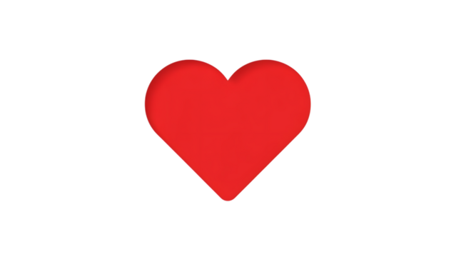 Red Heart Shape isolated on a transparent background - Powered by Adobe