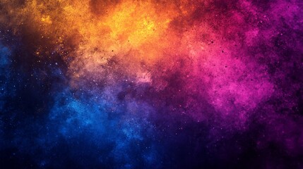 Grainy gradient background yellow purple orange blue glowing vibrant colors abstract shape on dark backdrop noise texture banner design