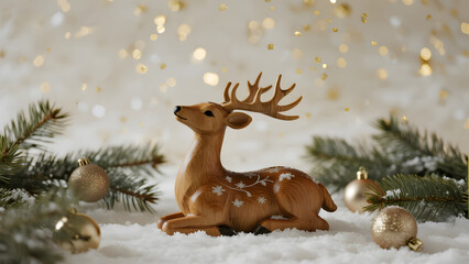 Christmas, Reindeer, Holiday, Decoration, Festive, Snowflakes, Ornaments, Winter