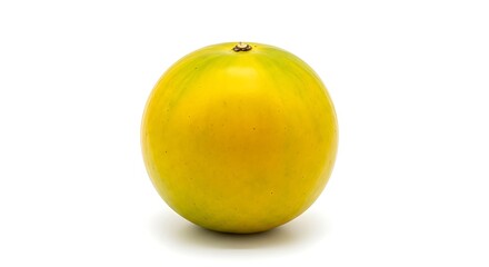 Whole Yellow Melon Fruit Isolated on White Background