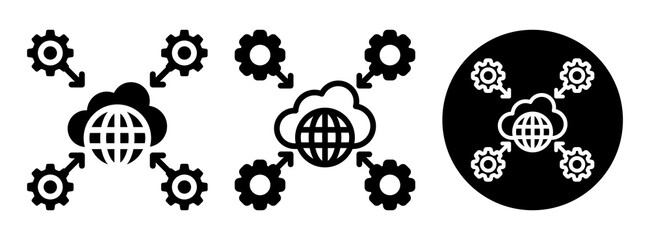 Fototapeta premium Api Integration Icon Collection Glyph & Mixed Style