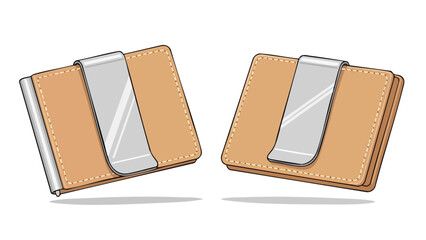 Elegant minimalist wallet illustration, combining practicality and a sleek aesthetic in a refined design element suitable for financial and
