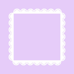 Simple white lace frame, square tag, label