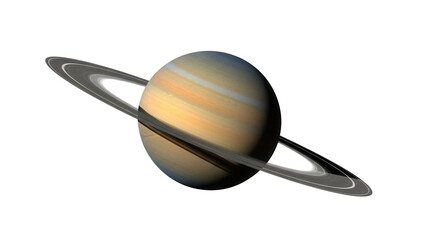Saturn planet with rings PNG isolated on transparent background, detailed gas giant for astronomy and science projects © Luke