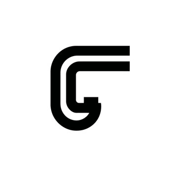 Modern geometric letter G logo design concept with parallel black lines on a white background, abstract initial G icon, typography element.