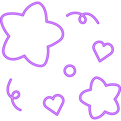 Cute Stars Line Neon