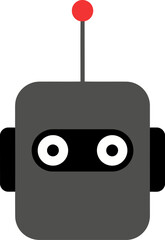 Vector icon of simple robot head icon with antenna