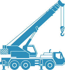 Vector icon of mobile crane icon vector illustration