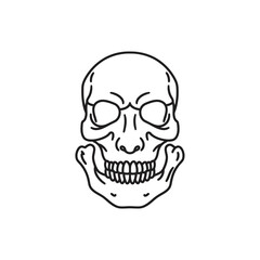 Abstract Human Face Profile Icon Outline Minimalist Line Art Vector Illustration