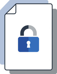 Vector icon of secure document file icon with padlock symbol