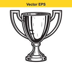 Classic trophy cup vector symbol of victory and achievement reward