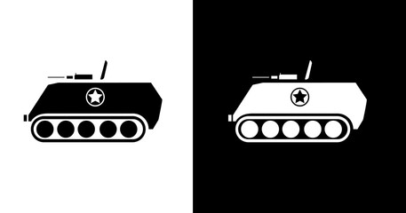 black and white illustration of tank icon