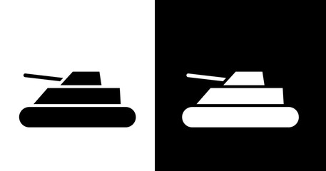 black and white illustration of tank icon