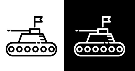 black and white illustration of tank icon