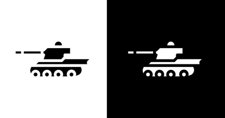 black and white illustration of tank icon