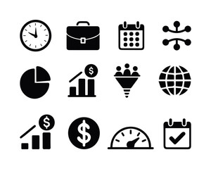Finance and analytics icons set . Vector illustration.